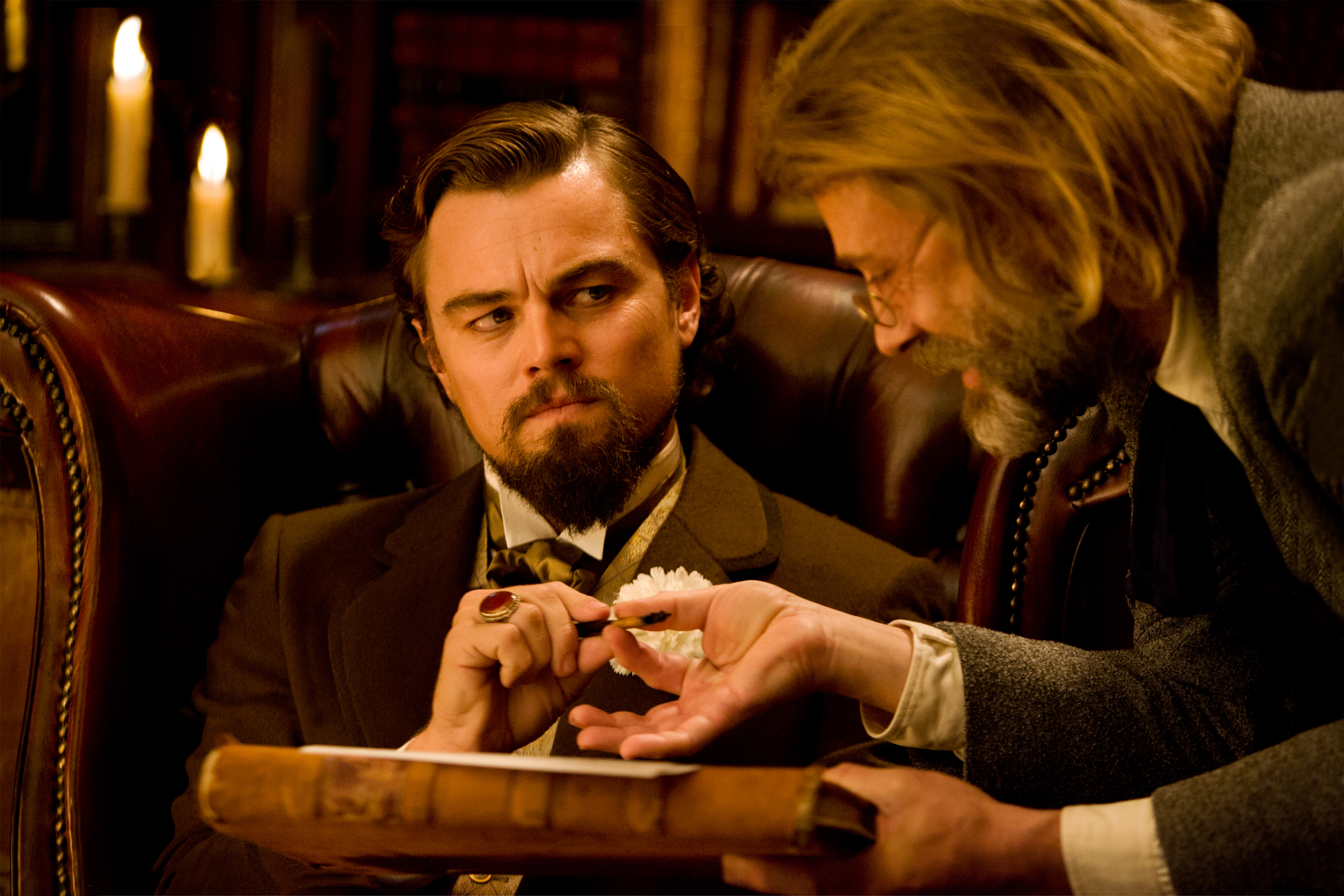 Leonardo DiCpario hatar sin roll i Django Unchained