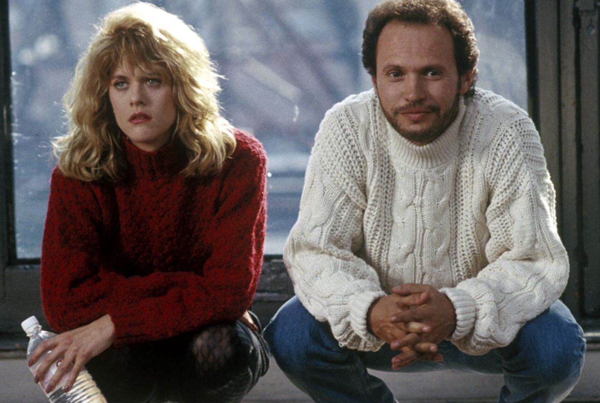 Harry och Sally sitter på huk.