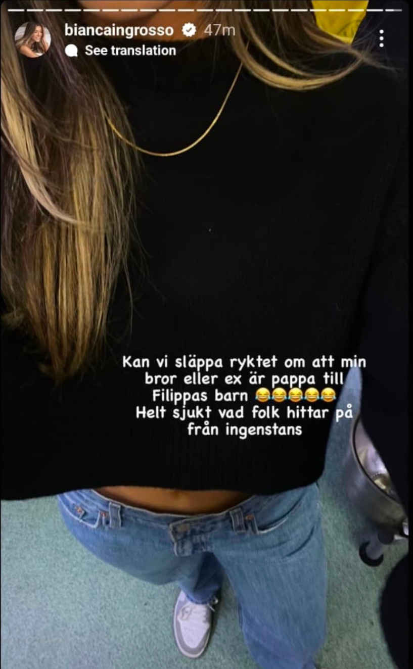 Bianca Ingrosso dementerar ryktet om familjen