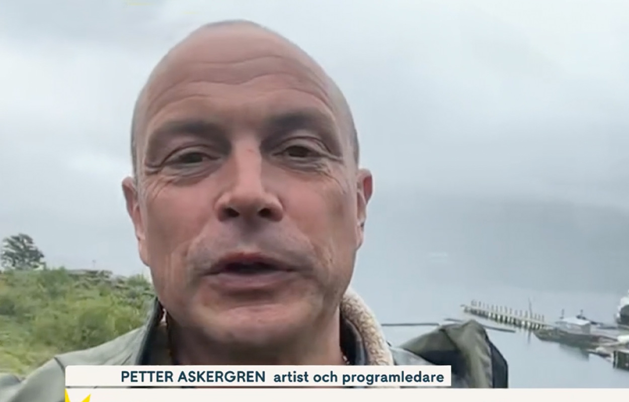 Petter inför inspelningen av "Berget"