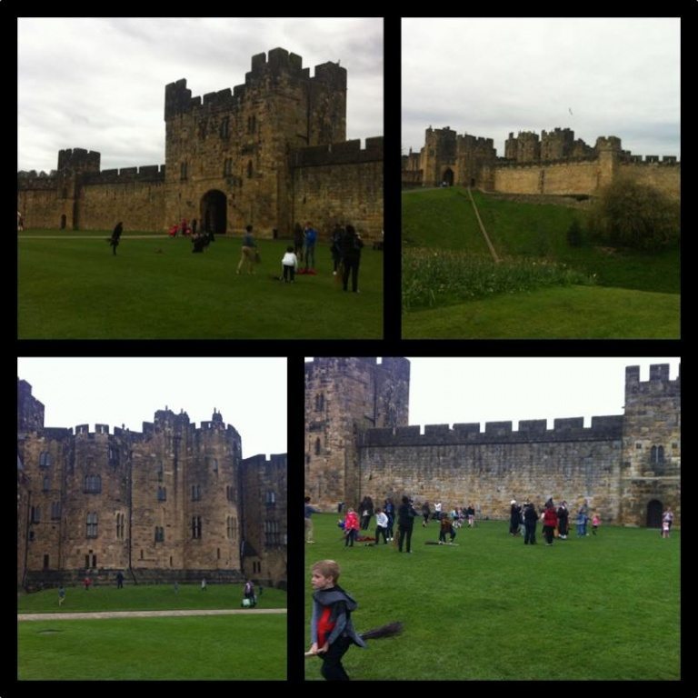 Alnwick Castle, som fick agera Hogwarts i de två första filmerna, har anammat Harry Potter-andan fullt ut och håller numera bl.a. kvastträning för unga trollkarlar och häxor.