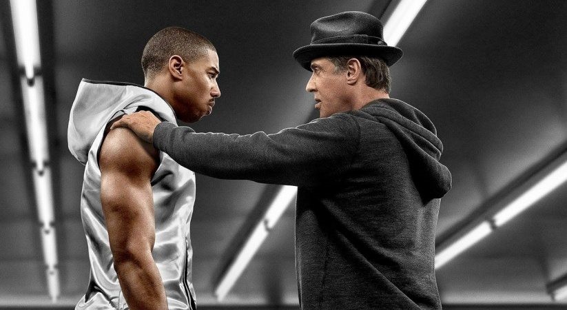 Foto på Michael B. Jordan och Sylvester Stallone i Creed (2015).