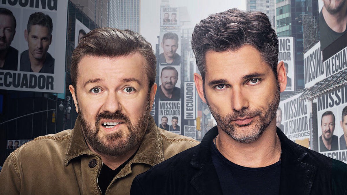 Ricky Gervais och Eric Bana i "Special Correspondents"