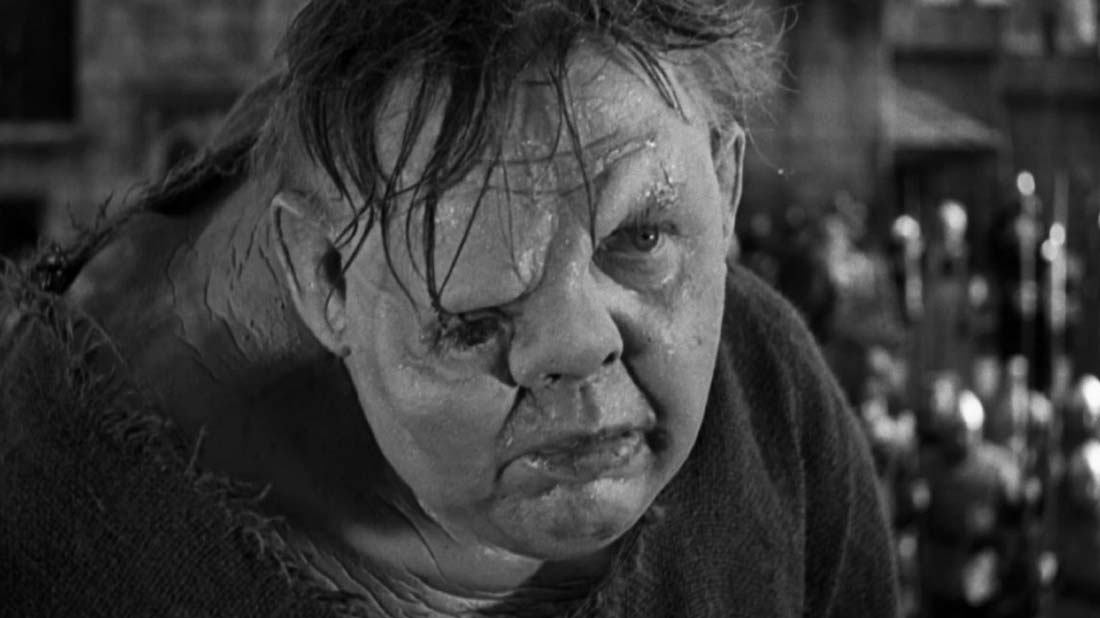 Charles Laughton som Quasimodo i "Ringaren i Notre Dame"