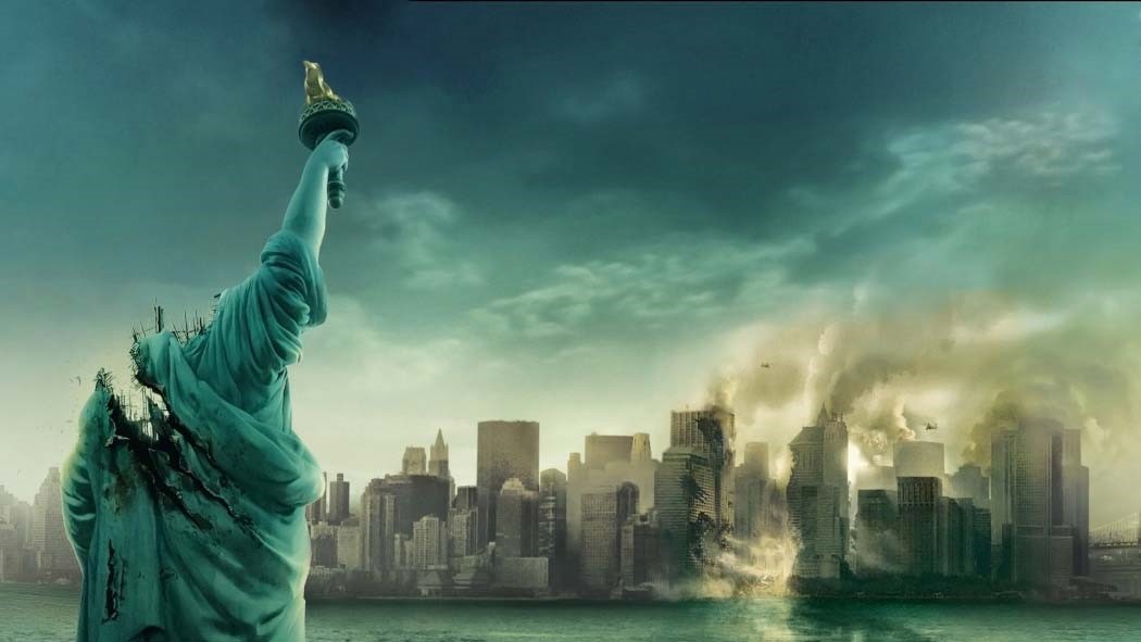 Frihetsgudinnan saknar sitt huvud i en poster till J.J. Abrams Cloverfield 3