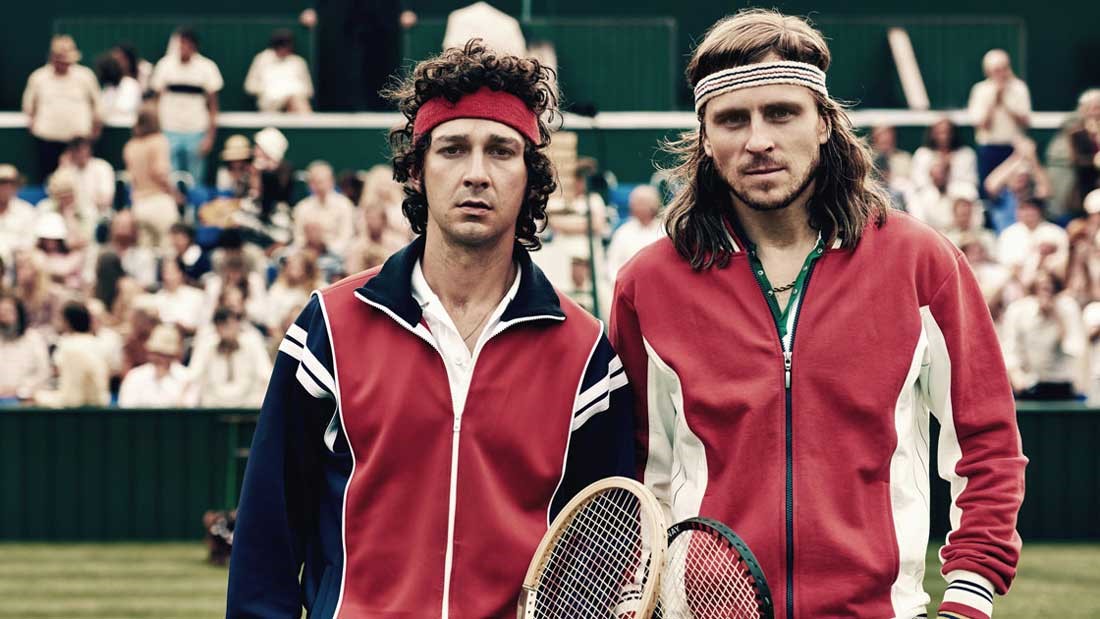 Shia LaBeouf och Sverrir Gudnason som John McEnroe och Björn Borg