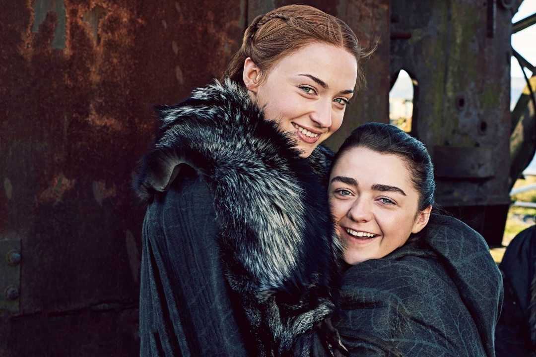 Sophie Turner och Maisie Williams i Game of Thrones