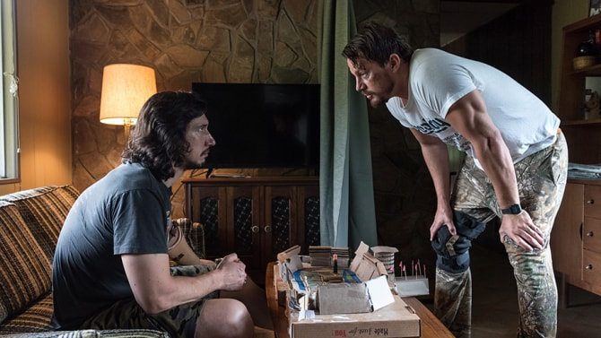 Adam Driver och Channing Tatum i Logan Lucky (2017).