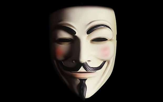 Mask med Guy Fawkes som motiv