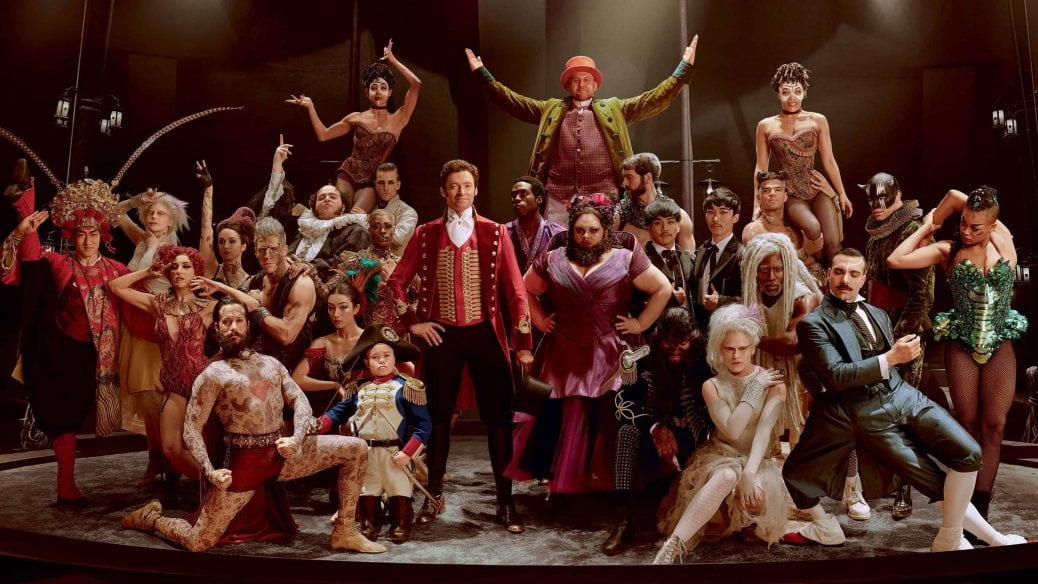 Hela rollbesättningen inklusive Hugh Jackman i The Greatest Showman