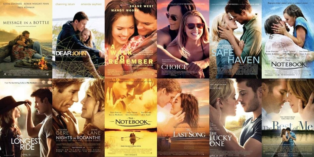 Nicholas Sparks 11 filmatiserade böcker.