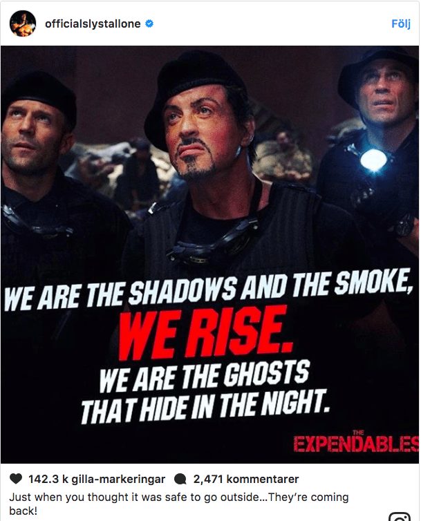 Sylvester stallone instagram