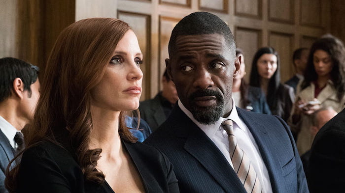 Jessica Chastain och Idris Elba i "Molly's Game"