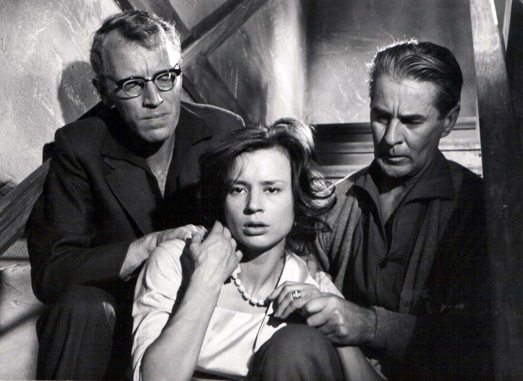 Max von Sydow, Harriet Andersson och Gunnar Björnstrand i Såsom i en spegel. 