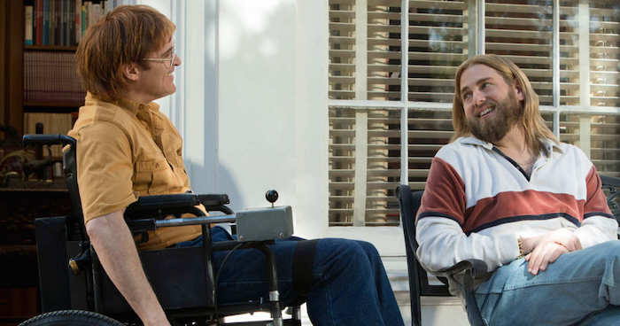 Joaquin Phoenix och Jonah Hill i "Don't Worry, He Won't Get Far on Foot"