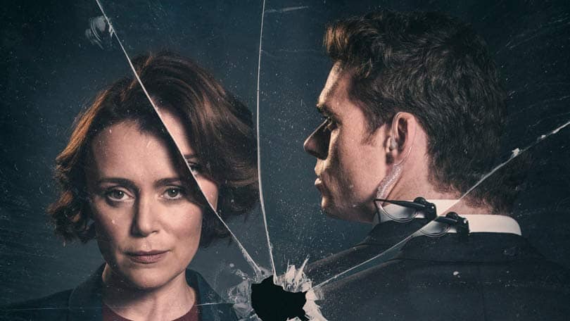 Affisch med Richard Madden och Keeley Hawes i Bodyguard.