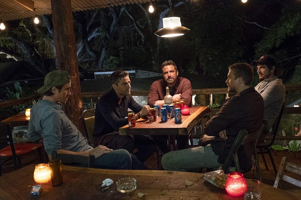 "Triple Frontier" med Ben Affleck, Charlie Hunnam, Pedro Pascal och Oscar Isaac.