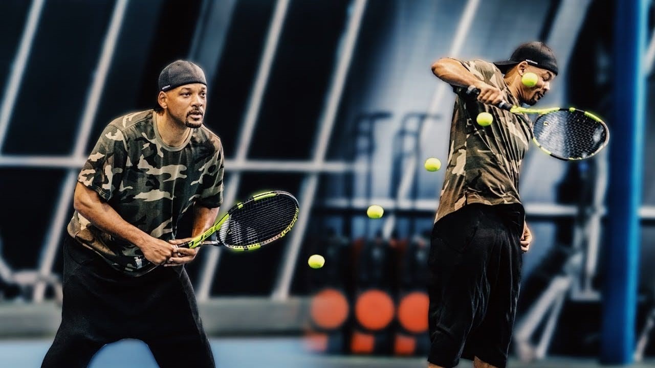 Will Smith spelar tennis