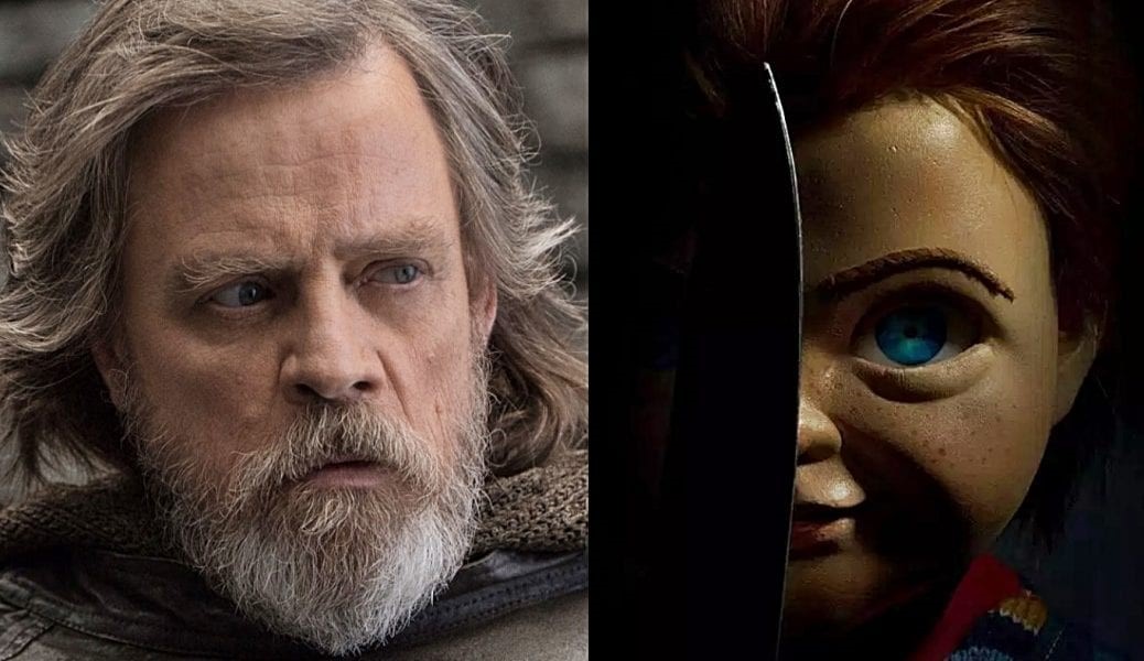 En bild på Mark Hamill och Chucky