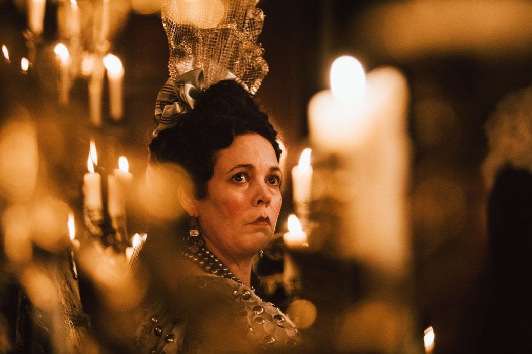 Olivia Colman som Drottning Anne i The Favourite.