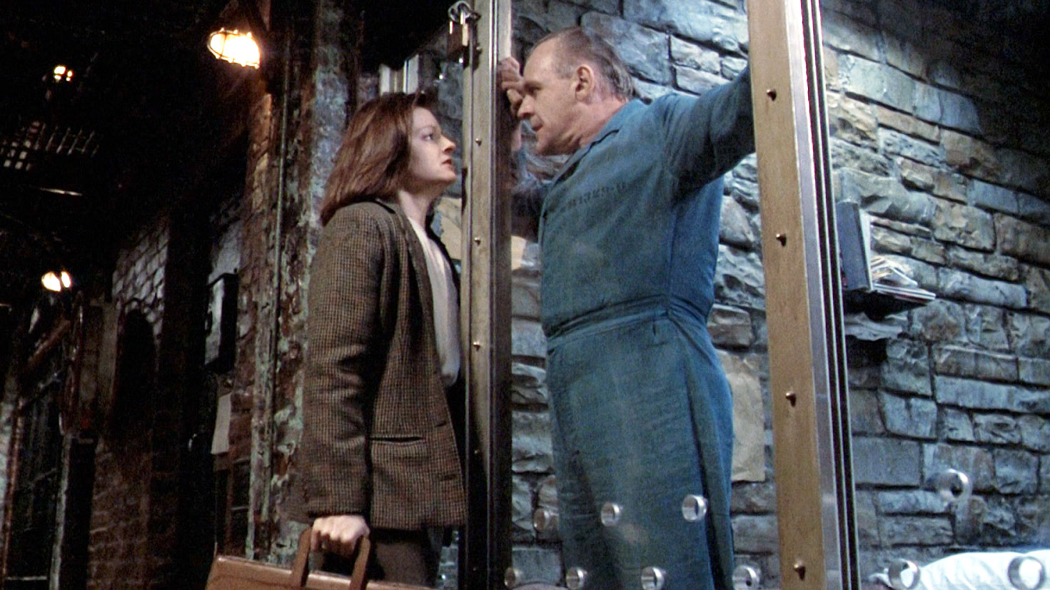 Jodie Foster och Anthony Hopkins i "När lammen tystnar" (1990). 