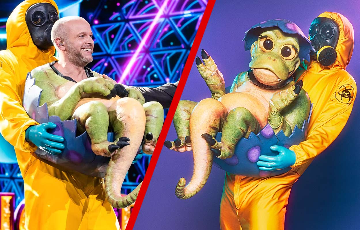 Fredrik Hallgren var T-Rex och Forskaren i Masked Singer