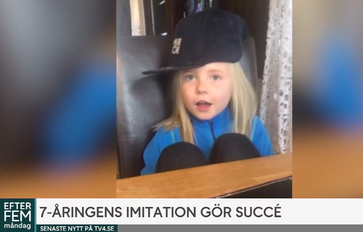 7-åriga Leias imitation av Leif & Billy har passerat 1 miljon visningar