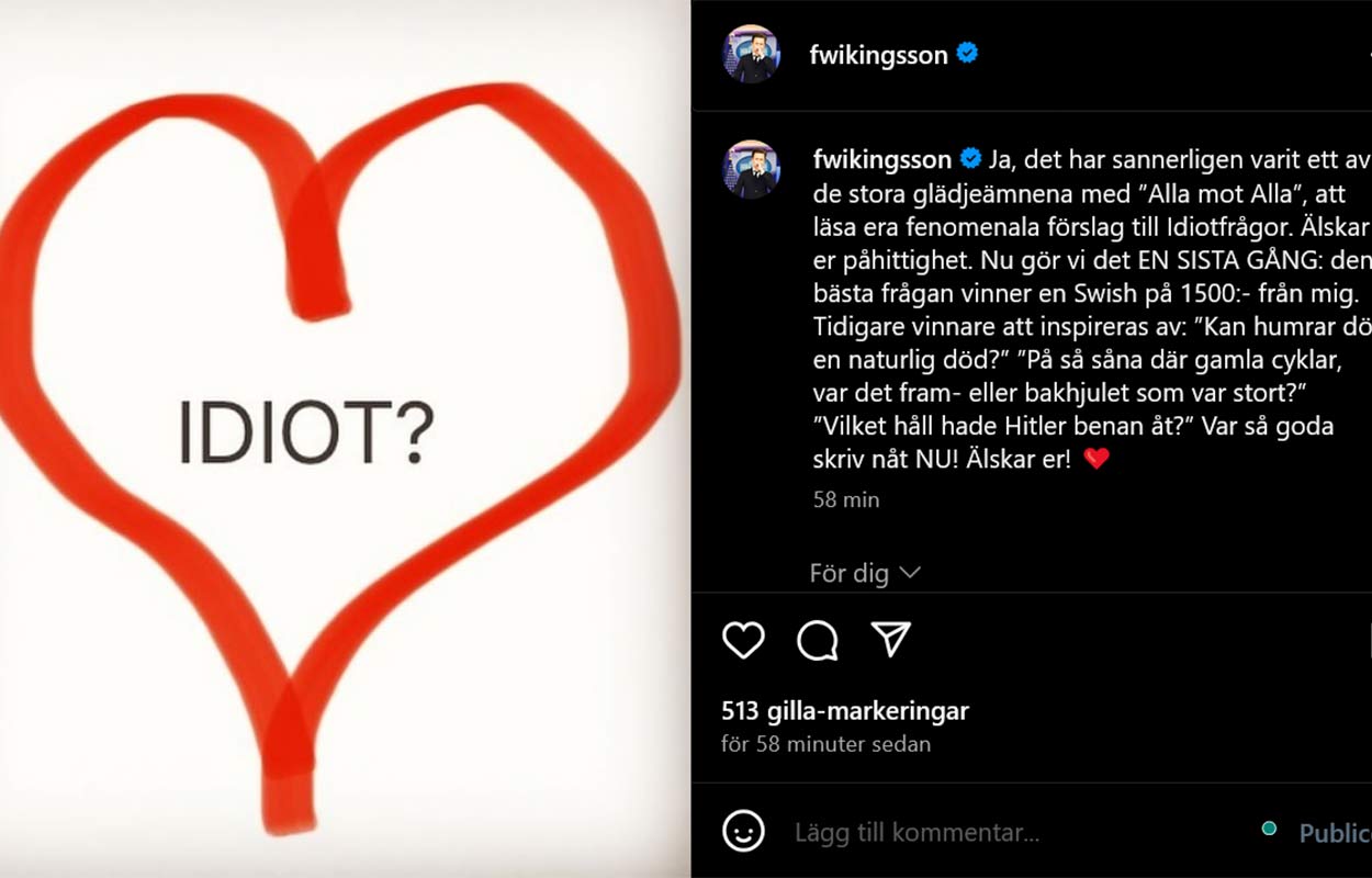 ”Alla mot alla” läggs ner – Fredrik Wikingsson bekräftar